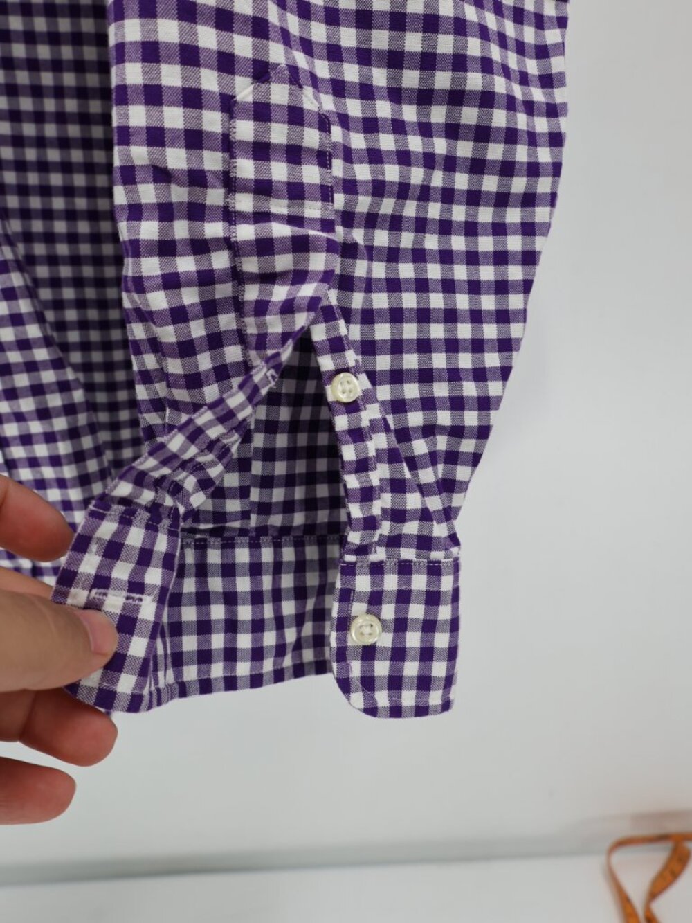 Ralph Lauren Shirt Mens 2XLT Stretch Oxford Check Long Sleeve Flesh pony purple - Picture 3 of 13